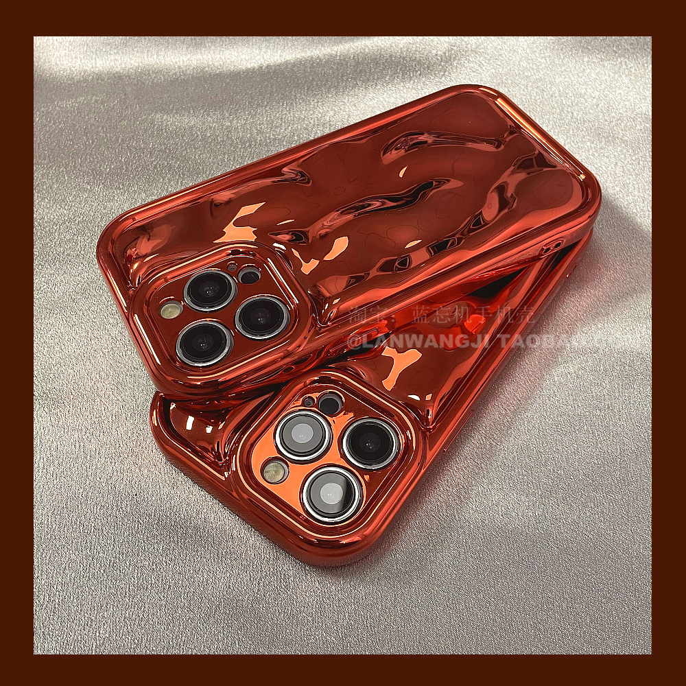 P60pro电镀奢华大红色适用苹果华为nova11/9手机壳mate60凹凸50/40PRO高级感P50/30/40新年8/7陨石纹10春节龙