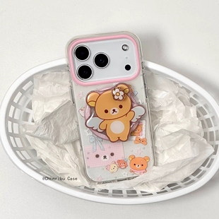 Z40Spro Z70 ZTE A51 硅胶 轻松熊旋转磁吸支架适用努比亚Z60pro手机壳Z80 Z11卡通MAX可爱N2红魔11pro ULTRA