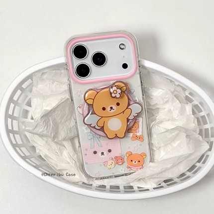 轻松熊旋转磁吸支架适用小米15T/14/13TPRO/NOTE14手机壳pocox7/X3GT/F6/F5红米15R/14C可爱C75卡通C85/M7pro