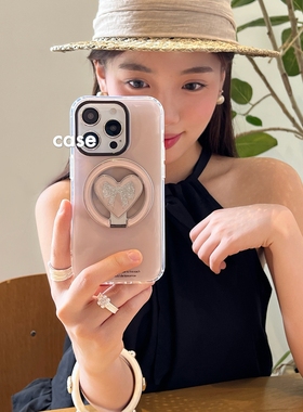爱心蝴蝶结折叠磁吸支架适用P60华为nova14/13/12/10/9867SE手机壳pura70/mate40/P50e畅享70X旋转P40/P30pro