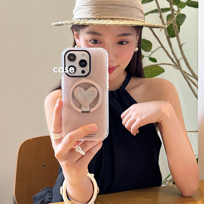 爱心蝴蝶结折叠磁吸支架适用A5/OPPO Reno14F/13/12/11/10手机壳findX8ultra/X7/A98/A6pro新K12S/A3/A55/A78