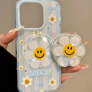 笑脸太阳花摇摇乐磁吸支架适用NOthing 2A/3手机壳2谷歌Pixel9/10PRO/876可爱mote edge60pro/G56华硕ROG9/54