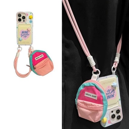 爱心立体星星零钱卡包适用小米17promax/15红米K80手机壳K60/K50/K30/K70e/K40斜挎绳Note14/12/11T/civi5pro