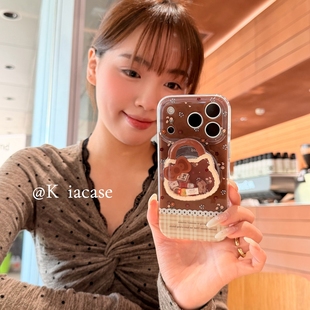 Z40Spro Z70 ZTE A51 美拉德棕摇摇乐磁吸支架适用努比亚Z60pro手机壳Z80 Z11秋冬MAX软N2红魔11pro ULTRA