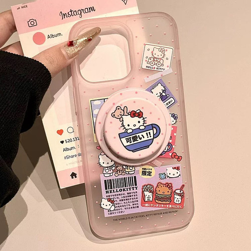 透粉ins风KT熊适用A2/OPPOReno14/13/12/11F/10磁吸手机壳findx8S+X7ultra支架A93/A3新款K12/A5pro/A58/A96