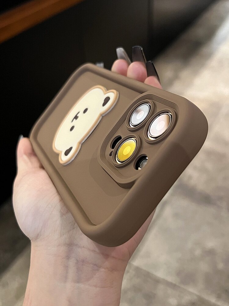 创意卡通小熊适用oppo一加ACE2pro手机壳ONEPLUS一加9R硅胶软壳1+8T/12创意秋冬深棕多巴胺超火爆款软全包13
