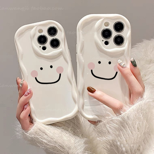 笑脸适用于oppo reno11手机壳984/6PRO+R17/A1pro/A57简约K9S高级A9x/A32/a8女A72/findx6小众A56全包A58/A97
