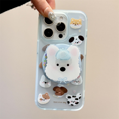 可爱狗狗旋转磁吸支架适用P70华为mate60pro/nova13/12/11/10se/9857SE手机壳P40软萌P50畅享70X/P30透P10/20