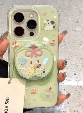 果绿清新摇摇乐支架适用P50华为nova14/13/12/11/9867SE手机壳pura80磁吸mate70/P60可爱P30pro畅享80PRO/P40