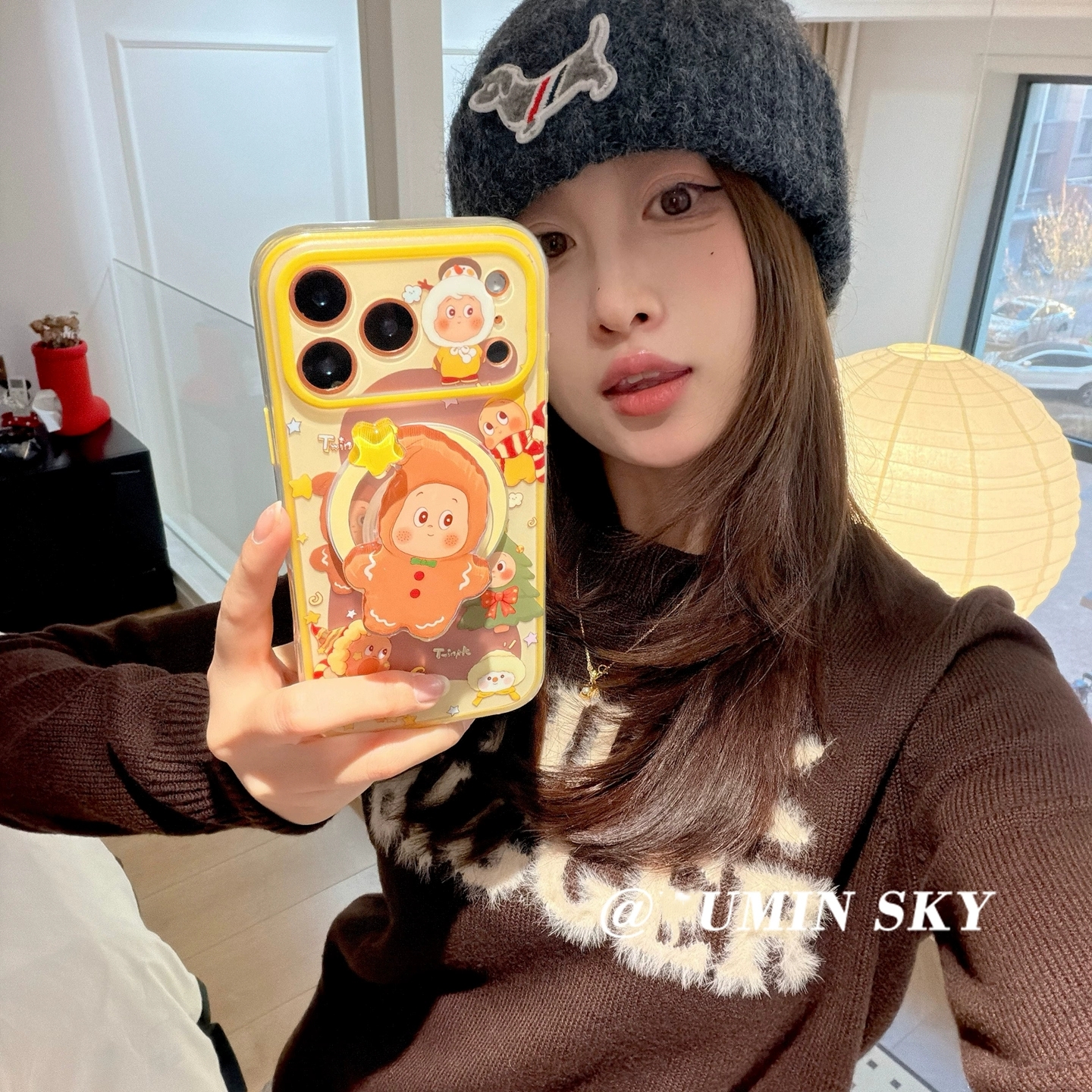 旋转星星姜饼人磁吸支架适用努比亚Z60pro手机壳Z70 ULTRA/Z50/Z40Spro圣诞节ZTE-A51/Z11/MAX软N2红魔11pro+