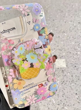 旋转花朵粉蝴蝶磁吸适用A3/A5PRO/OPPO findx9/X7/X8手机壳reno13/12pro/11F/15透明支架7SE/A77/A56/A95女A2