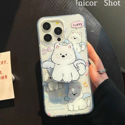翅膀西高地磁吸支架适用传音HOT40手机壳15pro红魔11pro+nfinx Smart8可爱hone3Apro华硕ZenFone9硅胶防摔
