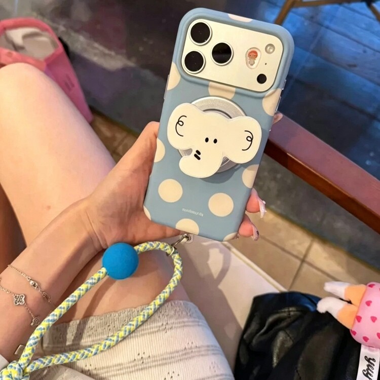 波点大象磁吸支架适用NOthing 4A/3A手机壳2谷歌Pixel9/10PRO/87软Pmote edge60pro/G56手绳ROG9可爱G54卡通图片