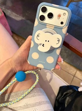 波点大象磁吸支架适用vivo iQOO15ultra/Z11turbo/Z10x手机壳neo9pro+6SE/8/neo9/13/11/Z9X/U5e手绳Z8X可爱