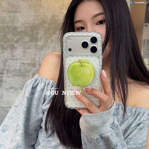 清透青苹果磁吸支架适用小米15T/14/13TPRO/NOTE14手机壳poco x8/X3GT/F6/F8红米15R/14夏日C75清新C85/M7pro