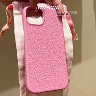 k11x 9Pro高级感k12新款 INS少女玫粉色颗粒皮革纹适用OPPOReno14手机壳Findx8磨砂防指纹X7全包边12 11软壳10