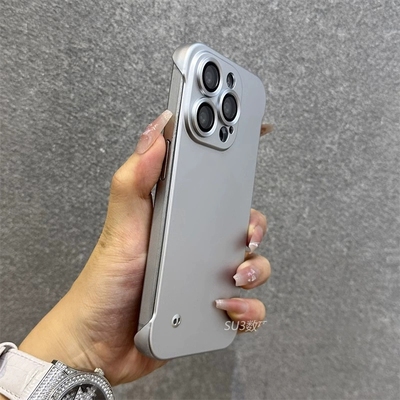 原钛灰色散热无边框适用小米civi4红米note14/12T/13pro+手机壳11/K60/Turbo3金属漆K90半K40s包K70至尊硬壳