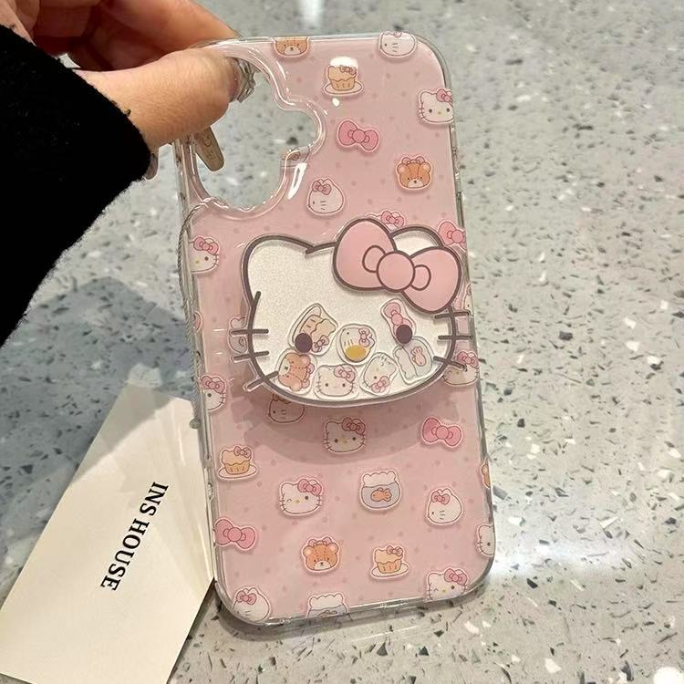 摇摇乐可爱凯蒂猫粉KTA78适用OPPO Reno14/13pro/12手机壳FindX8S/x6女X7Ultra新款K12/A98/A58支架A2/A3X/A5