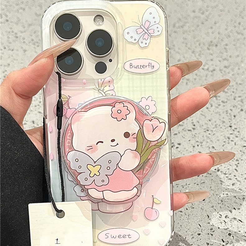 磁吸壳蝴蝶凯蒂猫带支架适用vivo iQOO z9turbo/Z10x手机壳neo10pro/6SE/9/iqoo13卡通12/11S/U1/Z6X/U5e/Z8x