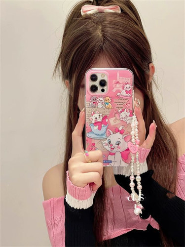 小仙女粉猫咪适用红米k60e小米15/14手机壳13/10S挂绳K70/note12T/11pro+手链civi3/MIX4硅胶k40S至尊K50女10