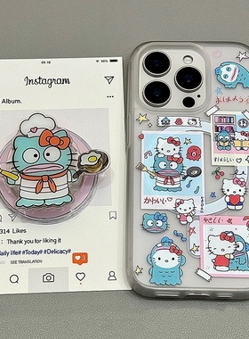 蓝卡通煎蛋旋转磁吸支适用vivo X300PRO/X200promini/S19/X90/X100S手机壳S30/y200i/V29趣味y78/Y37/X80/X70