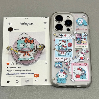 蓝卡通煎蛋旋转磁吸支适用vivo X300PRO/X200promini/S19/X90/X100S手机壳S30/y200i/V29趣味y78/Y37/X80/X70