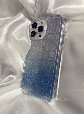 渲染渐变蓝色适用oneplus一加1+11手机壳ACE2V少女硅胶9r透明9RT网红8创意10pro/8pro/1+ace竞速版8T全包小众