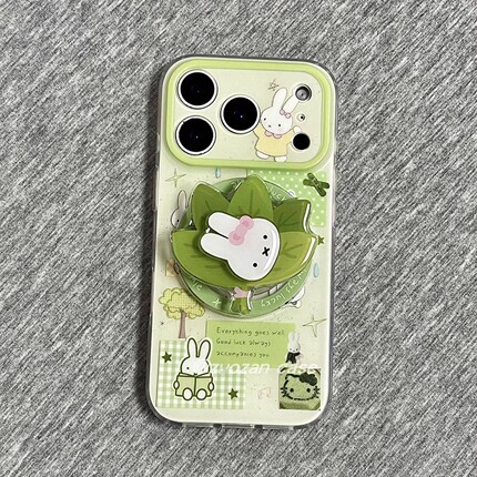 柚子叶米菲兔旋转磁吸支架适用小米15T/14/13TPRO/NOTE14手机壳pocox7/X3GT/F6/F5红米15R/14C软C75/85/M7pro