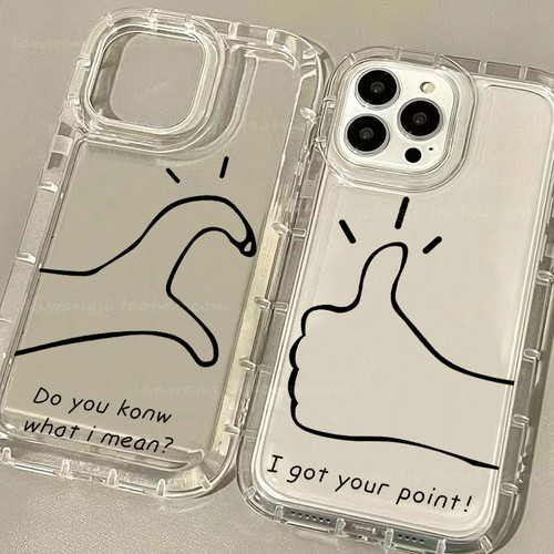 情侣手势个性适用小米红米软壳