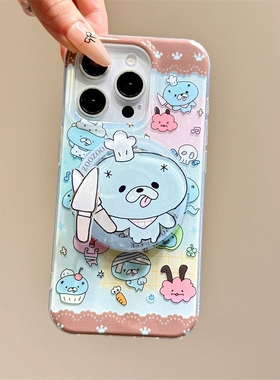 旋转刀叉僵尸兔磁吸支架适用华为荣耀400手机壳90GT/200趣味X9C/X60/X50/X40/X70i畅玩30plus魔术magic765pro