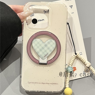 ACE5至尊ACE6手机壳一加12 ACE3pro链条11 8T高级oneplusACE竞速1 绿色格纹折叠磁吸支架适用1加15