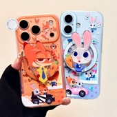 A35 A06 S26 狐狸兔子萝卜旋转磁吸支架适用三星S25ultra S22手机壳A25 Note20 A56 A71情侣S21fe S24 A55