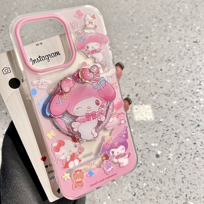 三丽鸥旋转磁吸支架vivo S20pro/X300/X90/X200/X70适用x200手机壳y300pro可爱S16/y35+/V30e/Y78/Y77e粉s9e