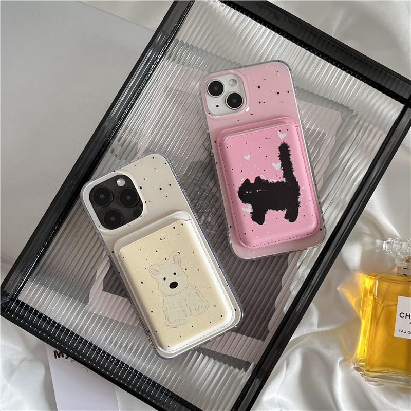 猫咪小狗磁吸卡包适用荣耀100/90华为magic6/5pro/80GT手机壳70/60se/X20/X30情侣X40/X50i+硅胶畅玩50plus