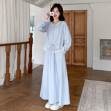 新品浅时尚穿搭蕾丝花边长袖套装8328P160K228，女装套装/套裙，2C060