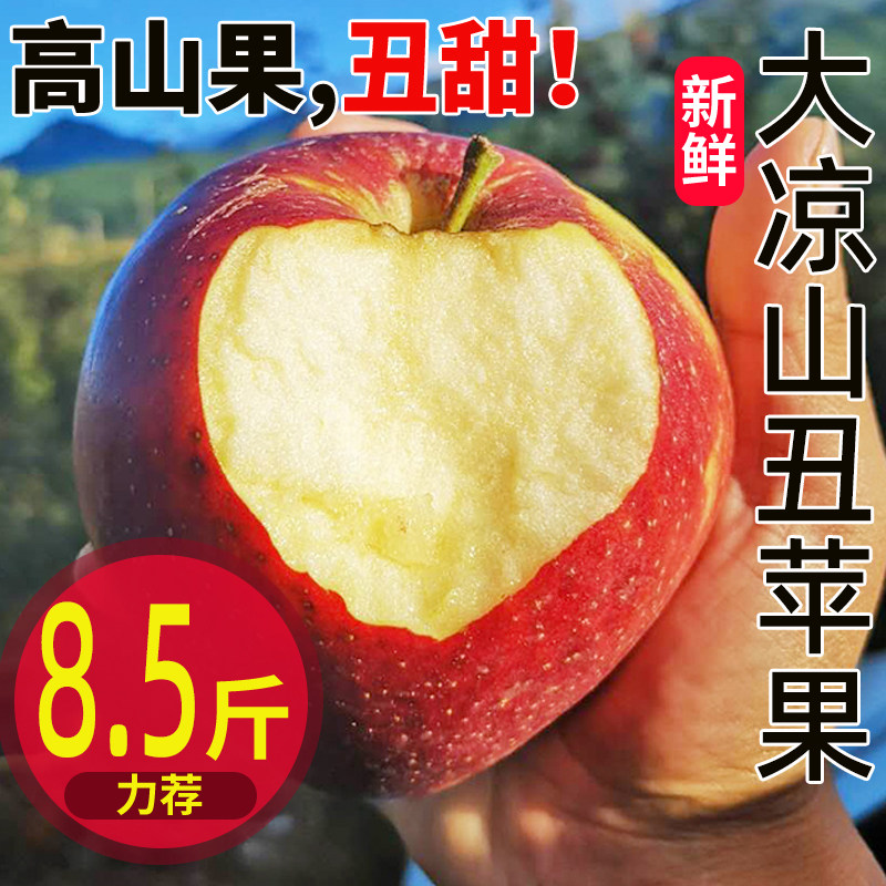 大凉山丑苹果新鲜水果多汁美现摘