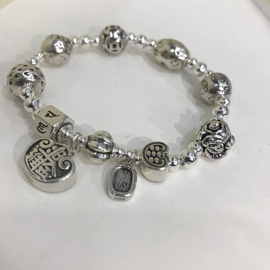 向卉意大利中古多宝实心925银手链