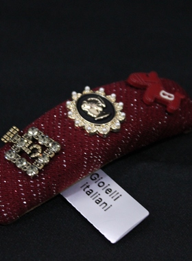 向卉意大利中古美拉德卡梅欧小红马布艺发卡