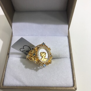 向卉意大利中古925银卡梅奥浮雕女王头像戒指