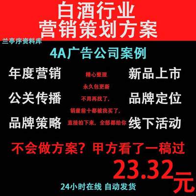 品牌白酒整合营销策划方案公关活动传播推广全案例品鉴发布会酒类