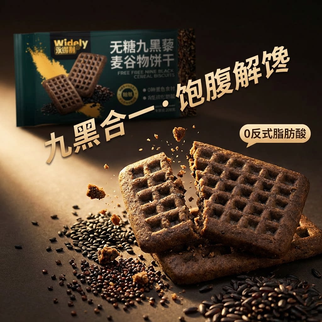 永得利无糖九黑藜麦饼干