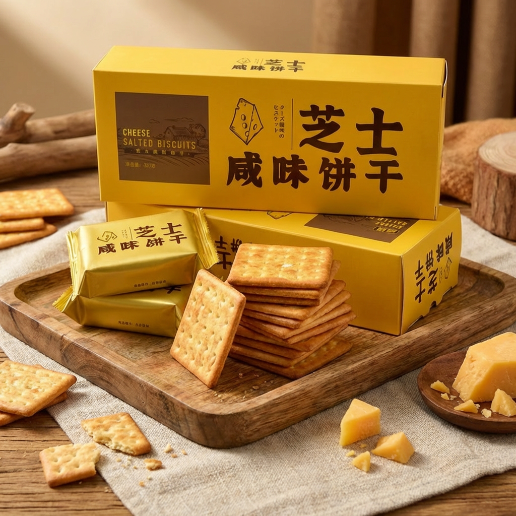 芝士咸味饼干轻咸进口芝士粉办公室追剧解馋网红零食饼干独立装