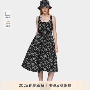 PINKO女士2026年春季 满印品牌老花背心连衣裙PAF26170218 新款