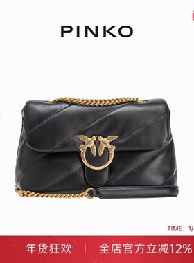 PINKO女士通勤绗缝中号PUFF飞鸟斜挎单肩包燕子包100038A0F2