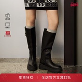 PINKO女士简约款 时尚 通勤气质飞鸟标黑色长靴高筒靴SD0151P001Z