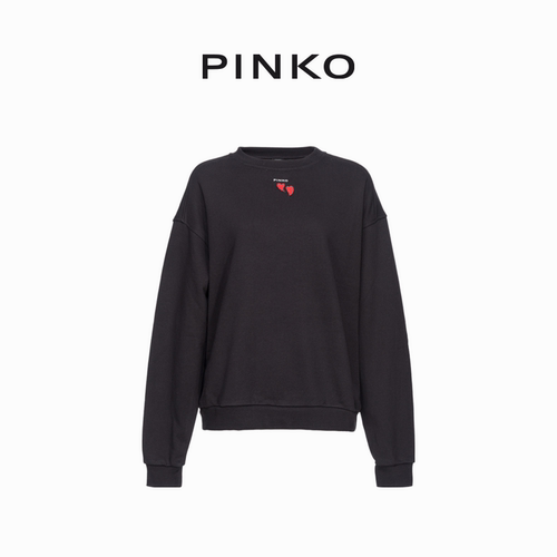 PINKO女士爱心刺绣长袖卫衣102199A1TM