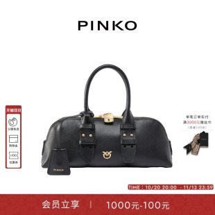 PINKO女式日常通勤气质保龄球包飞鸟标背提包手提包
