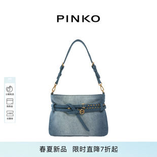 PINKO女士2026年夏季新款牛仔布中号手提包背提包106177A31G