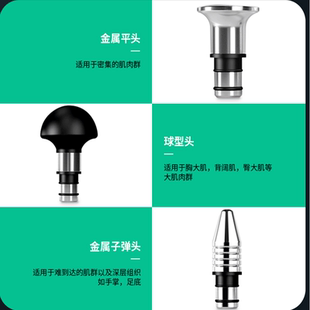 ROOFRTEE美国进口筋膜枪配件金属大平头按摩头替换装套装R20