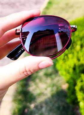 偏光圆形时尚女折叠太阳镜